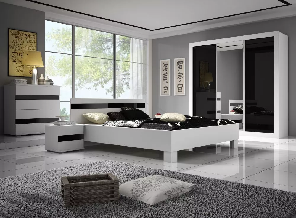 Gulta Lucca LC 31 ar stelāžu Guļamvietas platums: 160 cm, Korpusa krāsa: balts, Guļamvietas garums: 200 cm, · 165 × 206 