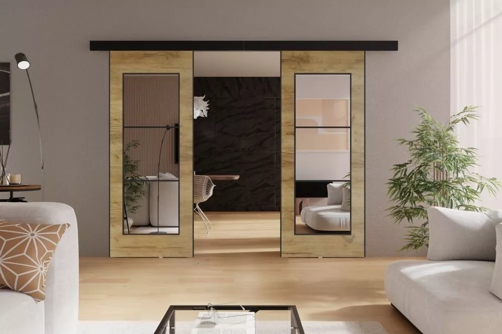 Bīdāmās durvis Tori Duo · Ozols craft zelts · 192 × 205 cm