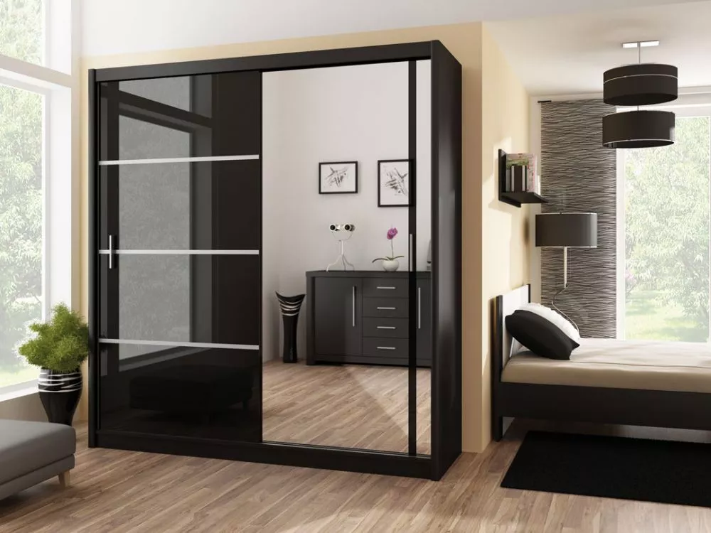 Skapis Vista · Melns · 200 × 61 × 215 cm