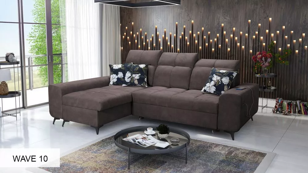 Dīvāns Golden 1 standard · Tumši brūns · 173 × 257 × 85 cm