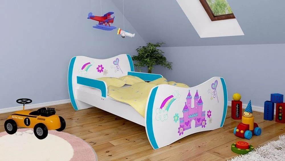 Bērnu gulta Dream L03 160x80 DM36 ar stelāžu Guļamvietas platums: 80 cm, Guļamvietas garums: 160 cm, · 104 × 164 × 71 cm