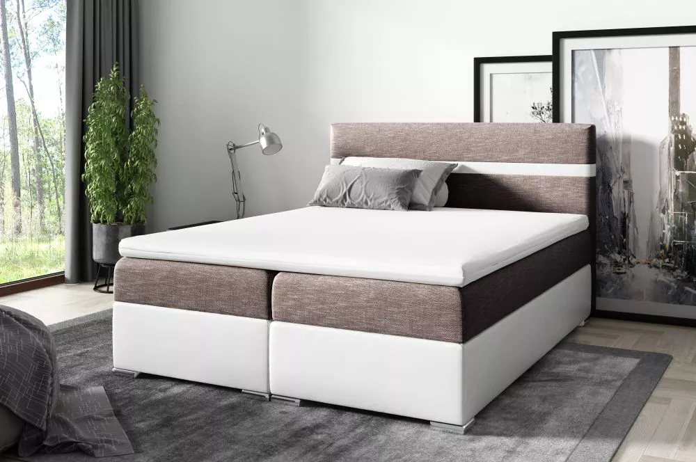 Gulta Hugo Boxspring Premium Standard Guļamvietas platums: 120 cm, Korpusa krāsa: balts, Guļamvietas garums: 200 cm, · 1