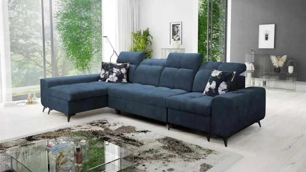 Dīvāns Golden 12 standard · Zila · 173 × 324 × 85 cm