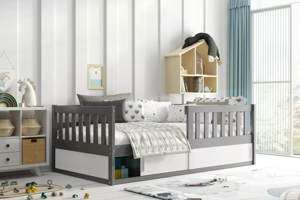 Bērnu gulta Smart Basic ar stelāžu Guļamvietas platums: 80 cm, Guļamvietas garums: 160 cm, · 86 × 164.5 × 51 cm