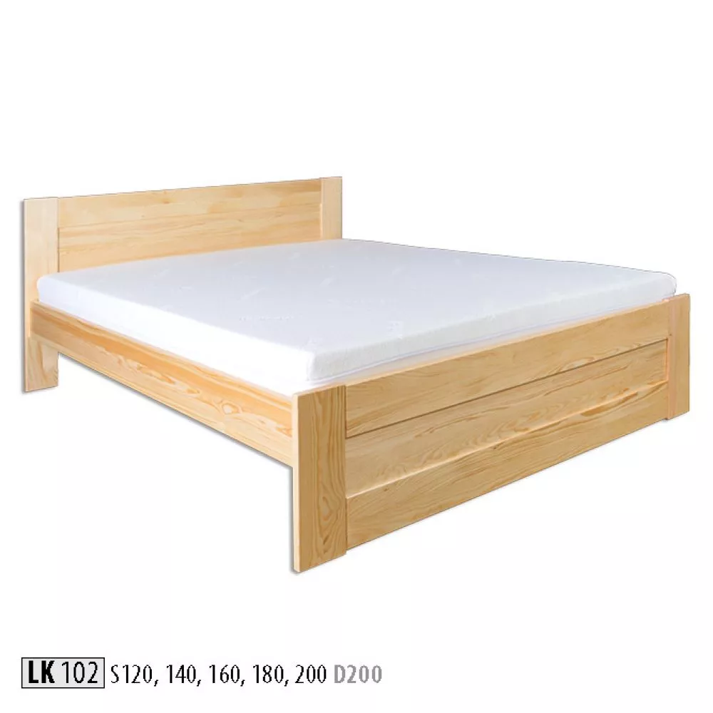 Gulta LK 102 ar stelāžu Kājiņu izmērs: 2.5x1.4 cm, Guļamvietas platums: 180 cm, Guļamvietas garums: 200 cm, stelāžas tip