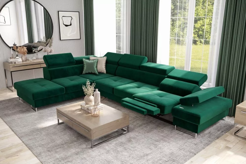 Dīvāns Galaxy Premium Relax standard · Zaļš · 225 × 346 × 74 cm