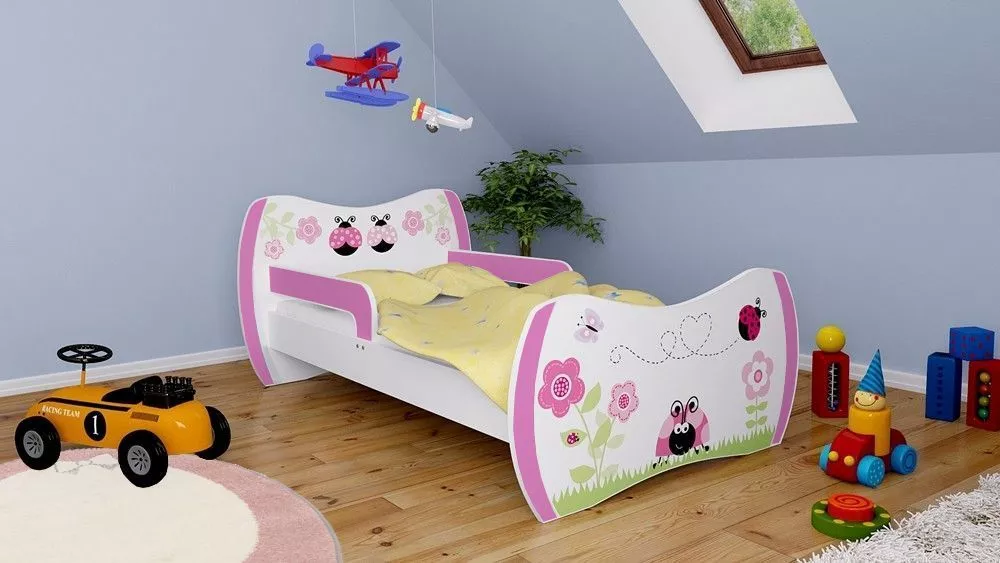 Bērnu gulta Dream L01 140x70 DM08 ar stelāžu Guļamvietas platums: 70 cm, Guļamvietas garums: 140 cm, · 94 × 144 × 71 cm