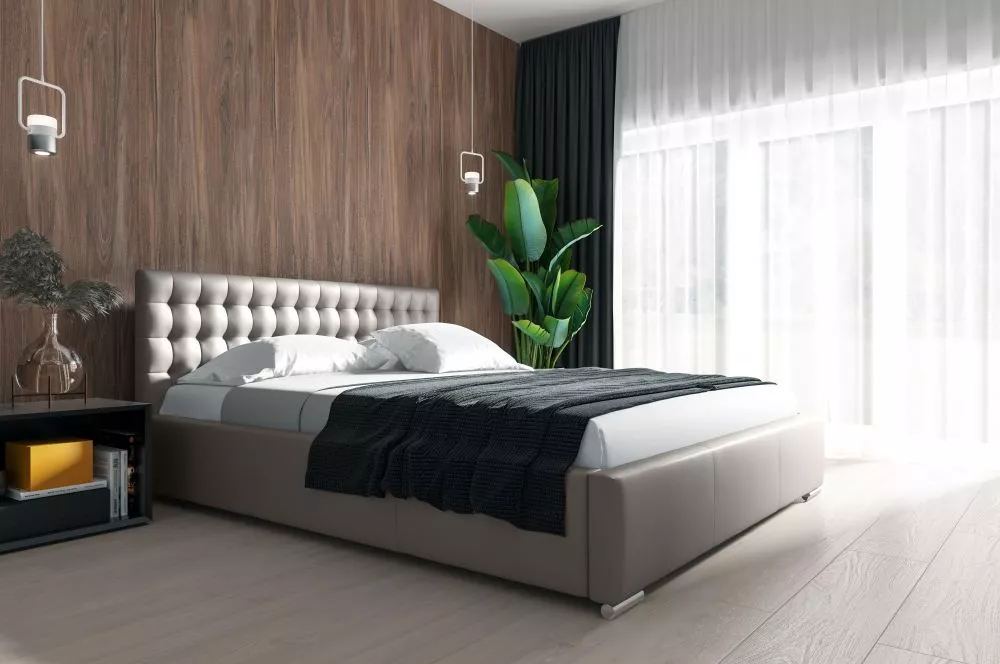 Gulta Porto standard ar stelāžu Guļamvietas platums: 180 cm, Guļamvietas garums: 200 cm, stelāžas tips: metāla, · Pelēks