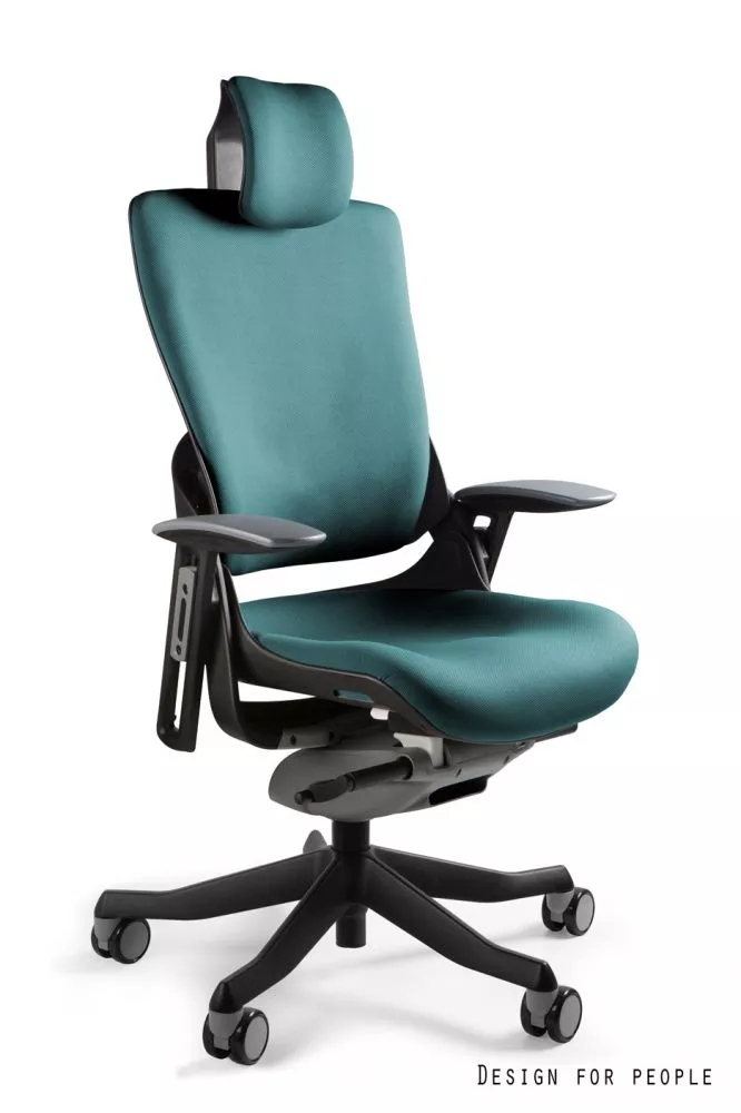 Datorkrēsls Wau 2 Black T Sēdvietas platums: 47 cm, · Tirkīzs · 69 × 52 × 117 cm