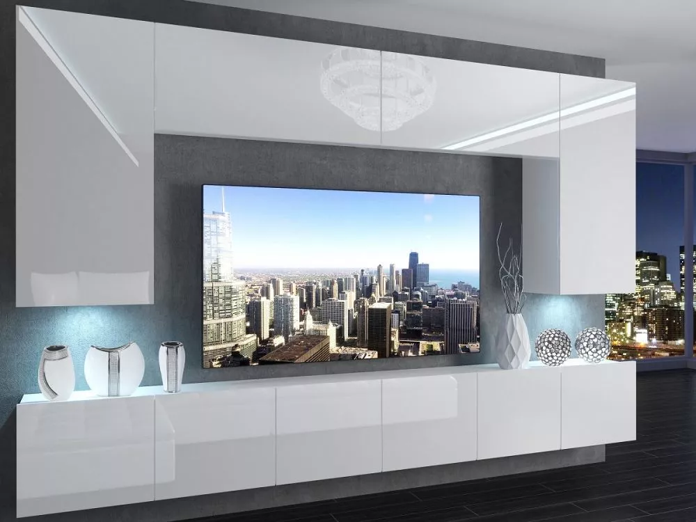 Sekcija Imperium 2 ar LED Korpusa krāsa: balts, · 300 × 36 cm