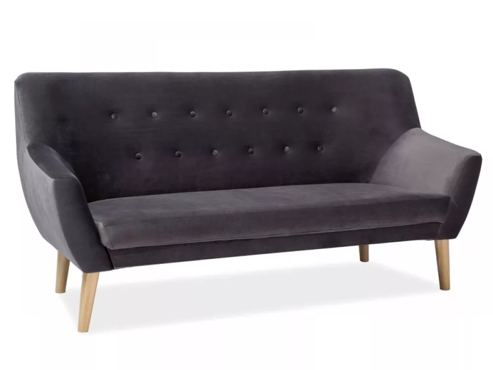 Dīvāns Nordic 3 Velvet · Pelēks · 75 × 180 × 90 cm