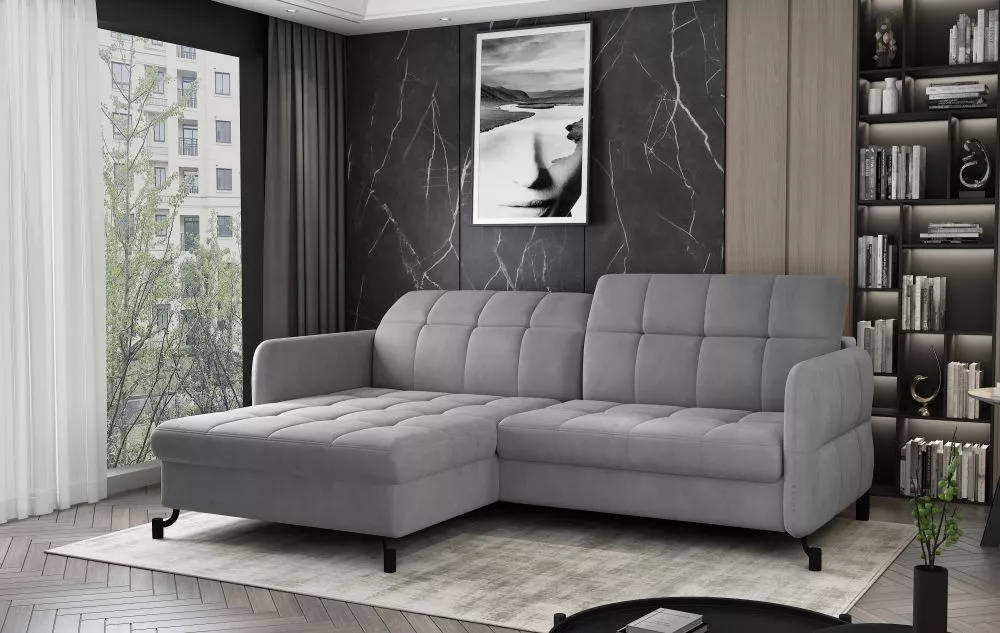 Dīvāns Lorelle Premium standard · Pelēks · 160 × 225 × 105 cm