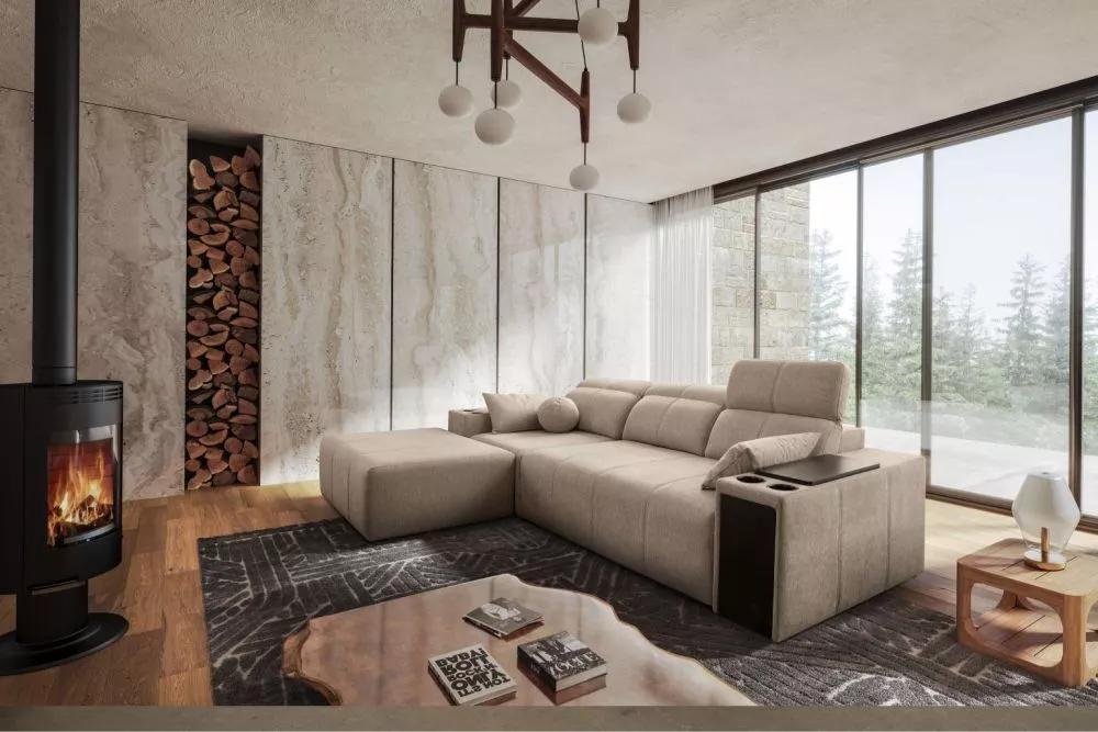 Dīvāns Mindy 1 Standard · Bēšs · 202 × 274 × 77 cm