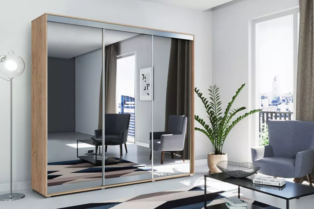 Skapis Modern A31 · Ozols craft zelts · 278 × 62 × 245 cm