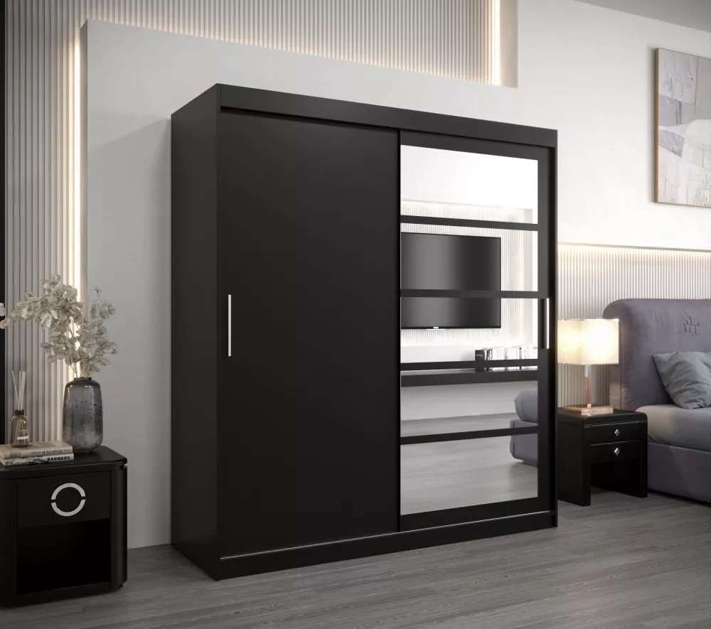 Skapis Roma 1 · Melna · 180 × 62 × 200 cm