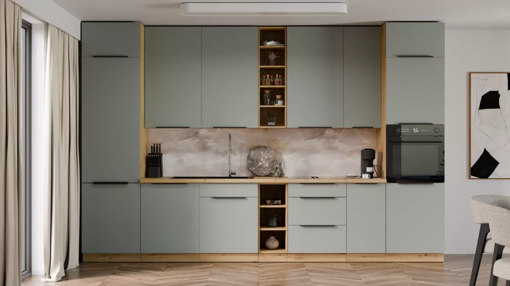 Virtuves komplekts Aria Aquamarine Set Materiāls : MDF + LKSP plātne,