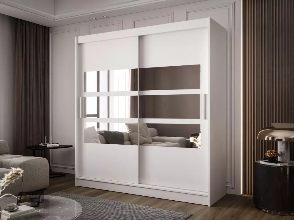 Skapis Baltimore 3 · Balts · 180 × 58 × 215 cm