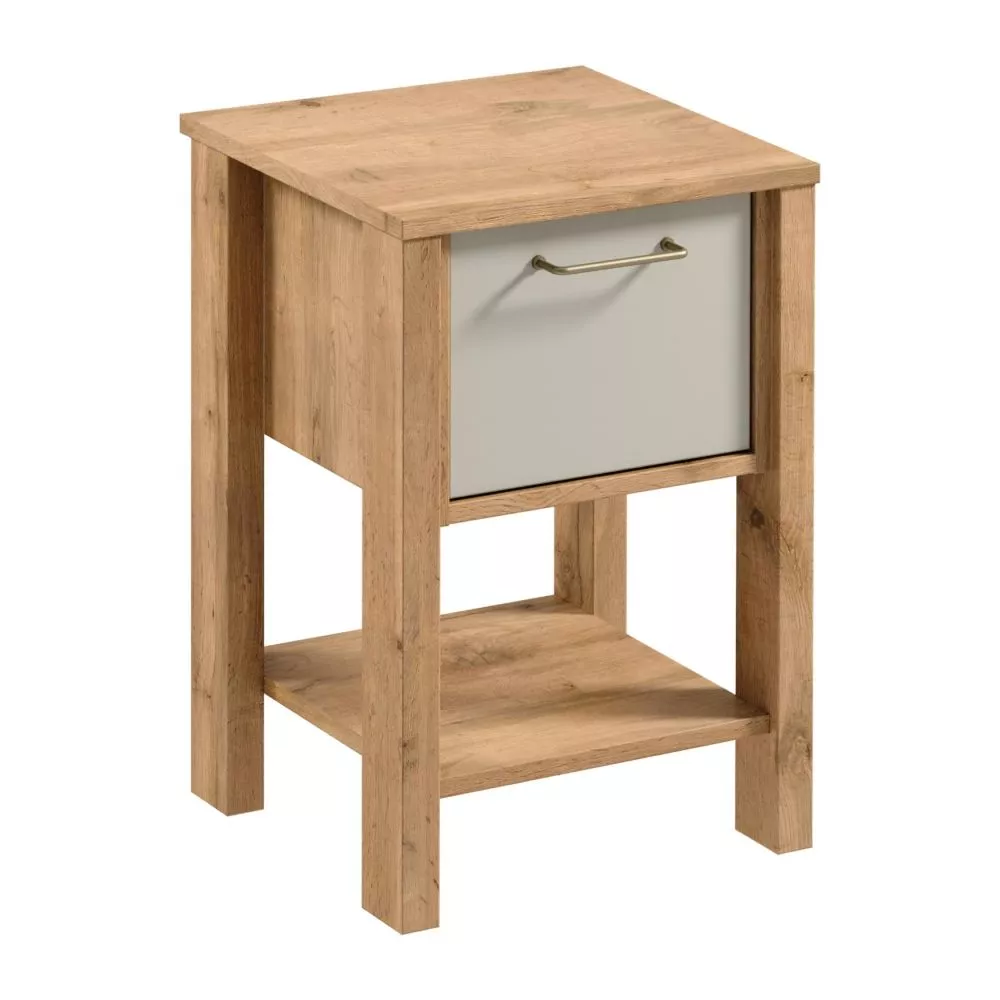 Naktsgaldiņš Indygo SN Korpusa krāsa: ozols votāns, Elementu krāsa: bēšs, · 41.5 × 37 × 59 cm