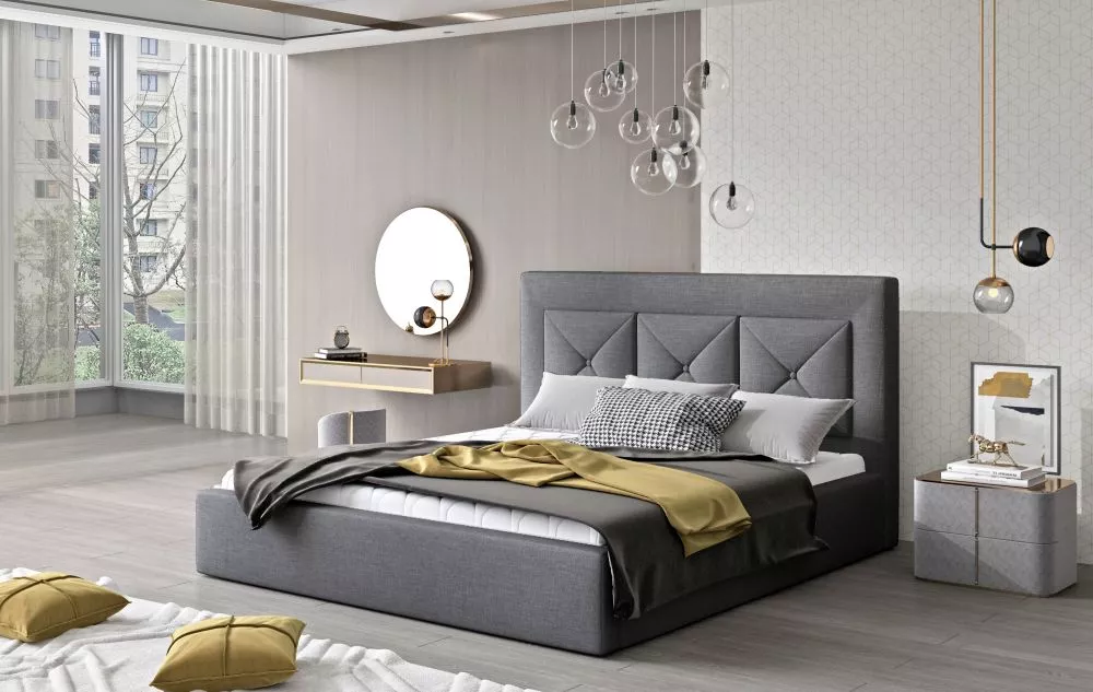 Gulta Cloe Basic ar stelāžu Guļamvietas platums: 200 cm, Guļamvietas garums: 200 cm, stelāžas tips: koka, · Pelēks · 220