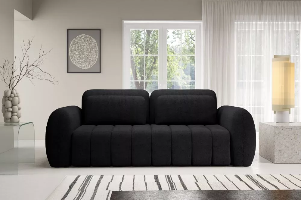 Dīvāns Contii Standard · Melns · 110 × 266 × 95 cm