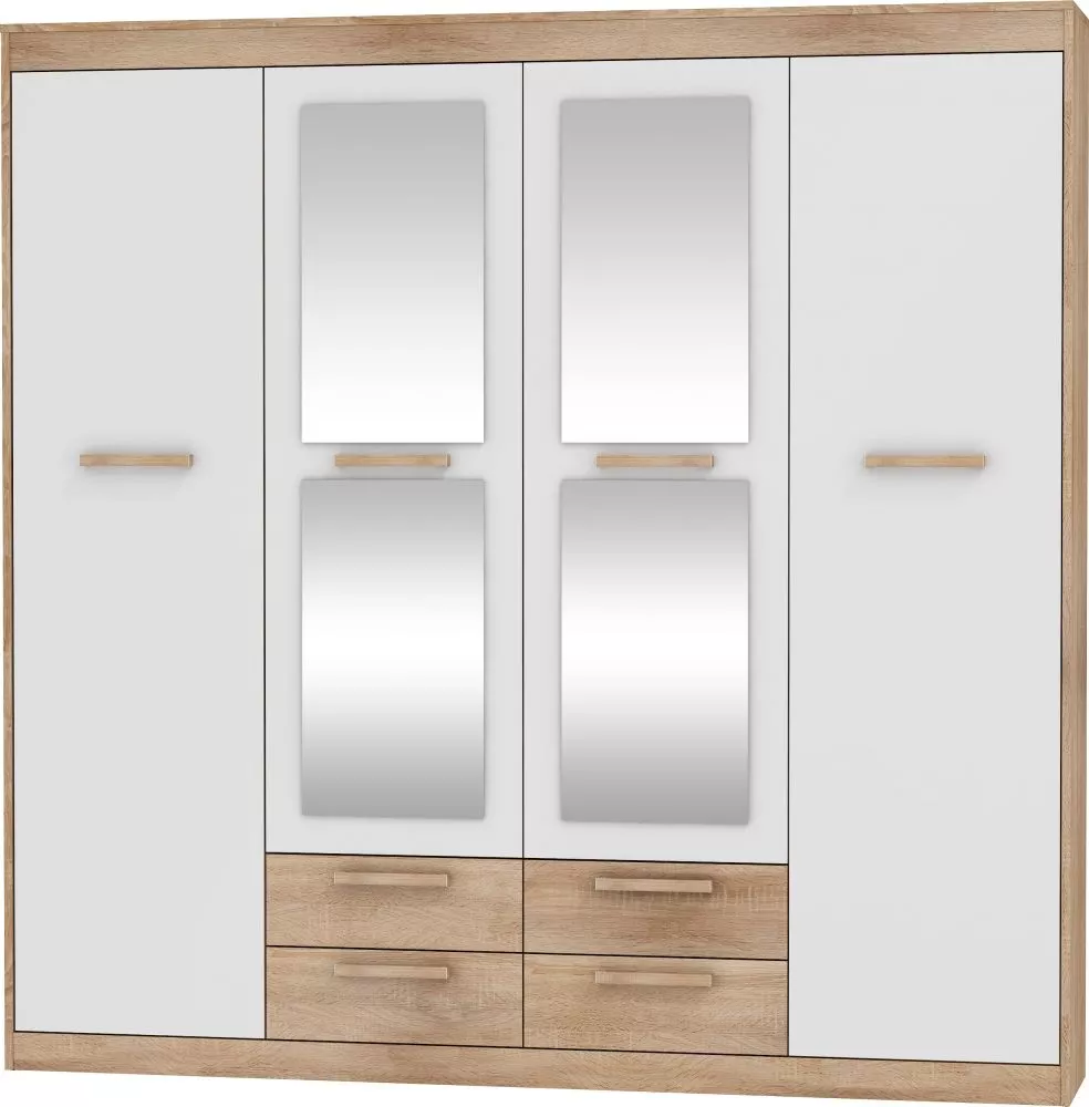 Skapis Maximus MXS 06 · Sonoma + balts spīdums · 196.2 × 57 × 210 cm