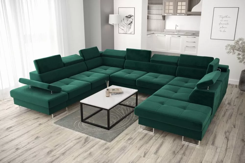 Dīvāns Galaxy Max 1 standard · Zaļš · 276 × 350 × 74 cm