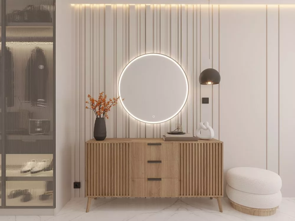 Spogulis Divissi L ar LED · Melns · 3 cm