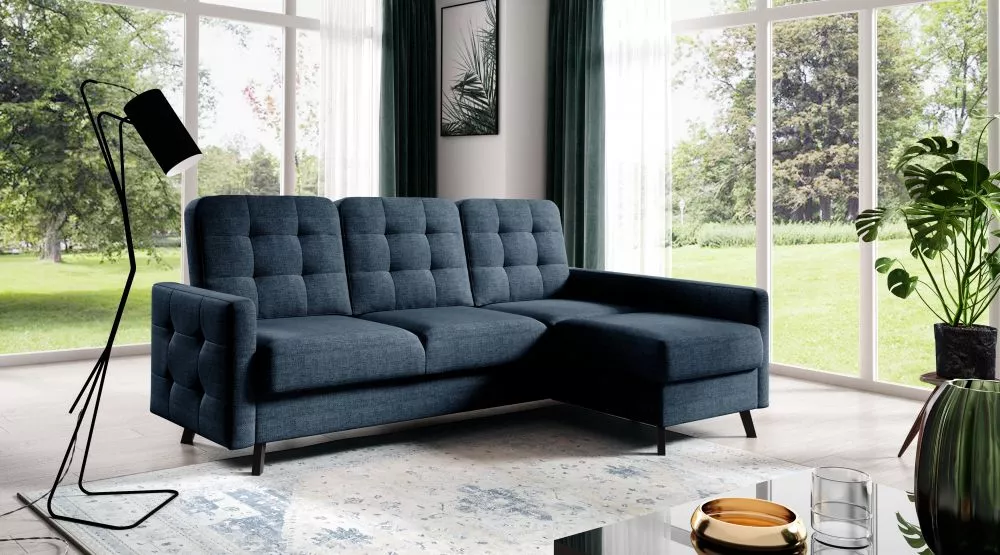 Dīvāns Gusto Corner Standard · Tumši zils · 162 × 225 × 96 cm