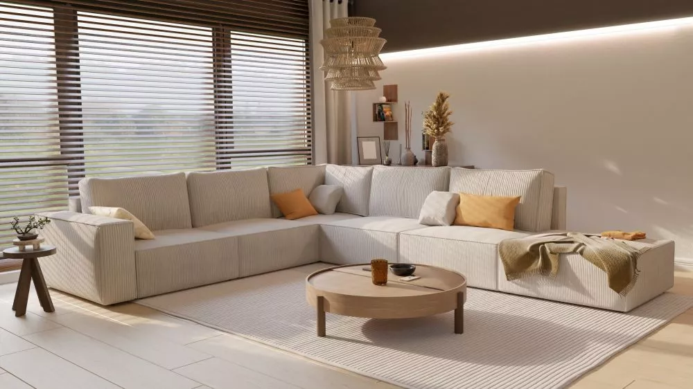Dīvāns Module 03 Standard · Gaiši bēšs · 262 × 370 × 83 cm