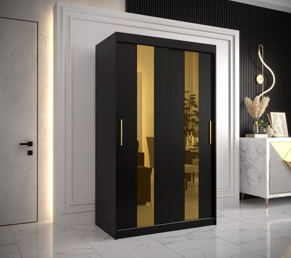 Skapis Golden Pole · Melns · 120 × 62 × 200 cm