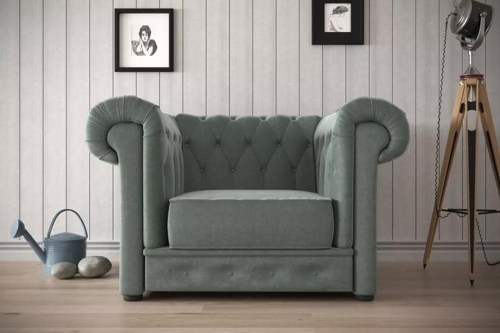 Mīksts krēsls Manchester 1S Velvet Standard Sēdvietas dziļums: 57 cm, · Tumši pelēks · 115 × 98 × 72 cm