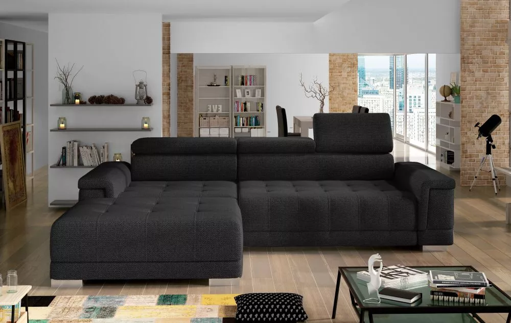 Dīvāns Campo Mini Standard · Melns · 178 × 276 × 101 cm