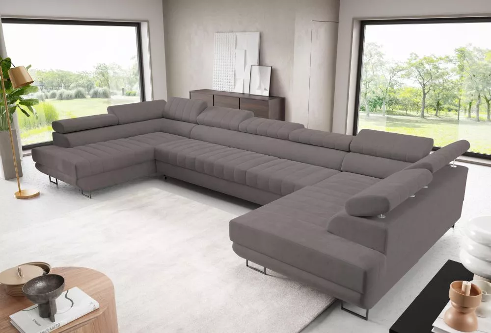 Dīvāns Horizonte U XL standard · Pelēks · 202 × 405 × 87 cm