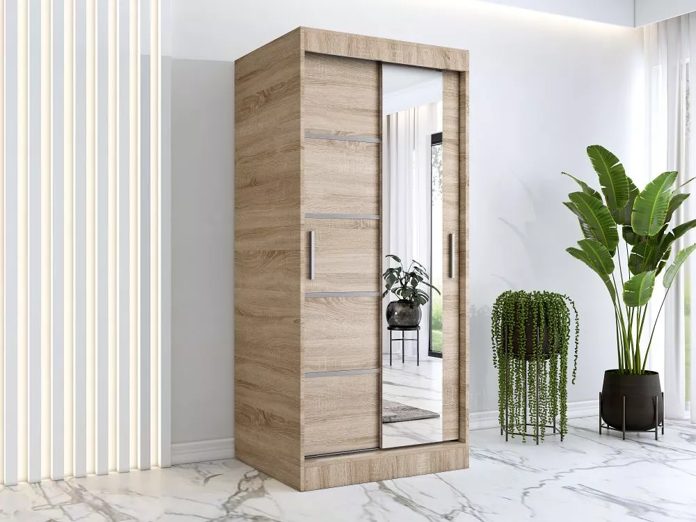 Skapis Pepe Mirror · Sonoma · 90 × 60 × 200 cm