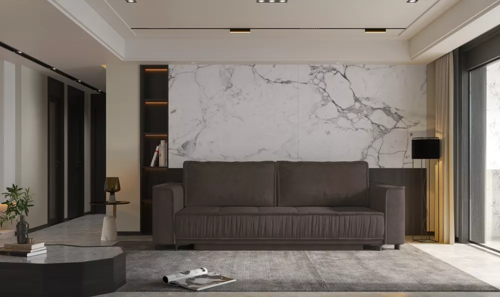 Dīvāns Dallas Sofa Standard · Tumši brūns · 85 × 230 × 86 cm