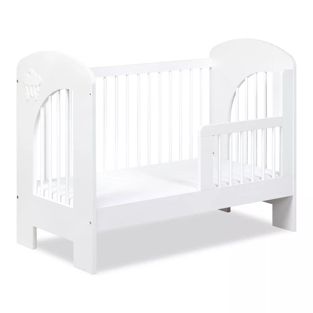 Bērnu gulta Nel C Premium 60x120 ar stelāžu Guļamvietas platums: 60 cm, Guļamvietas garums: 120 cm, · Balts · 66 × 125 ×