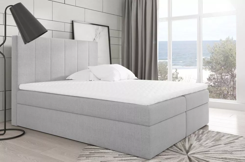 Gulta Bono Boxspring Premium Standard Guļamvietas platums: 200 cm, Guļamvietas garums: 200 cm, · Gaiši pelēks · 200 × 21