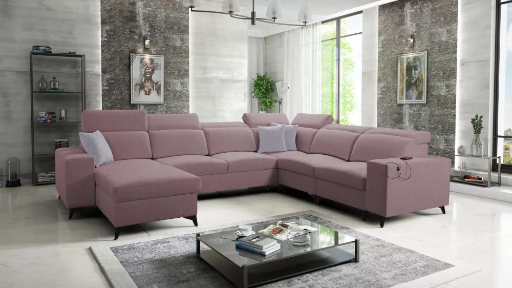 Dīvāns Bartone 8 Mix Standard · Rozā · 283 × 361 × 83 cm
