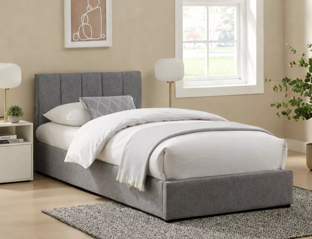 Gulta Montreal Raven ar stelāžu Guļamvietas platums: 90 cm, Guļamvietas garums: 200 cm, · Pelēks · 97 × 215 × 79 cm