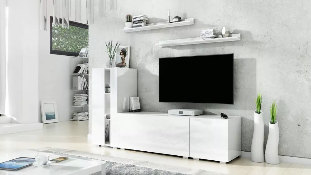 Sekcija Box 40 · Balts · 126 × 38 cm