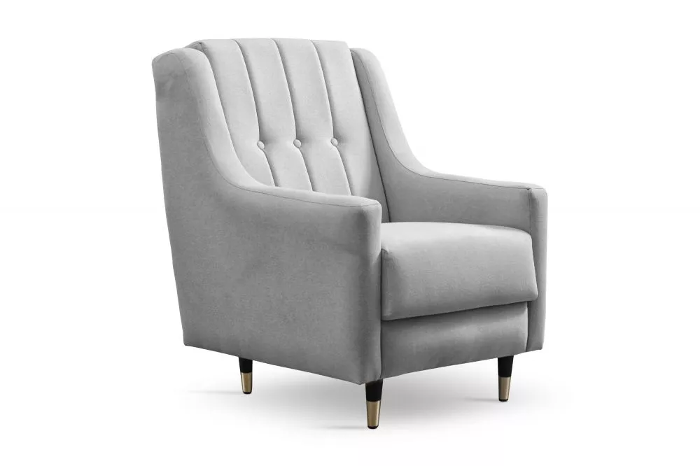 Mīksts krēsls Platon 1S Black Standard Sēdvietas dziļums: 55 cm, · Gaiši pelēks · 73 × 88 × 91 cm