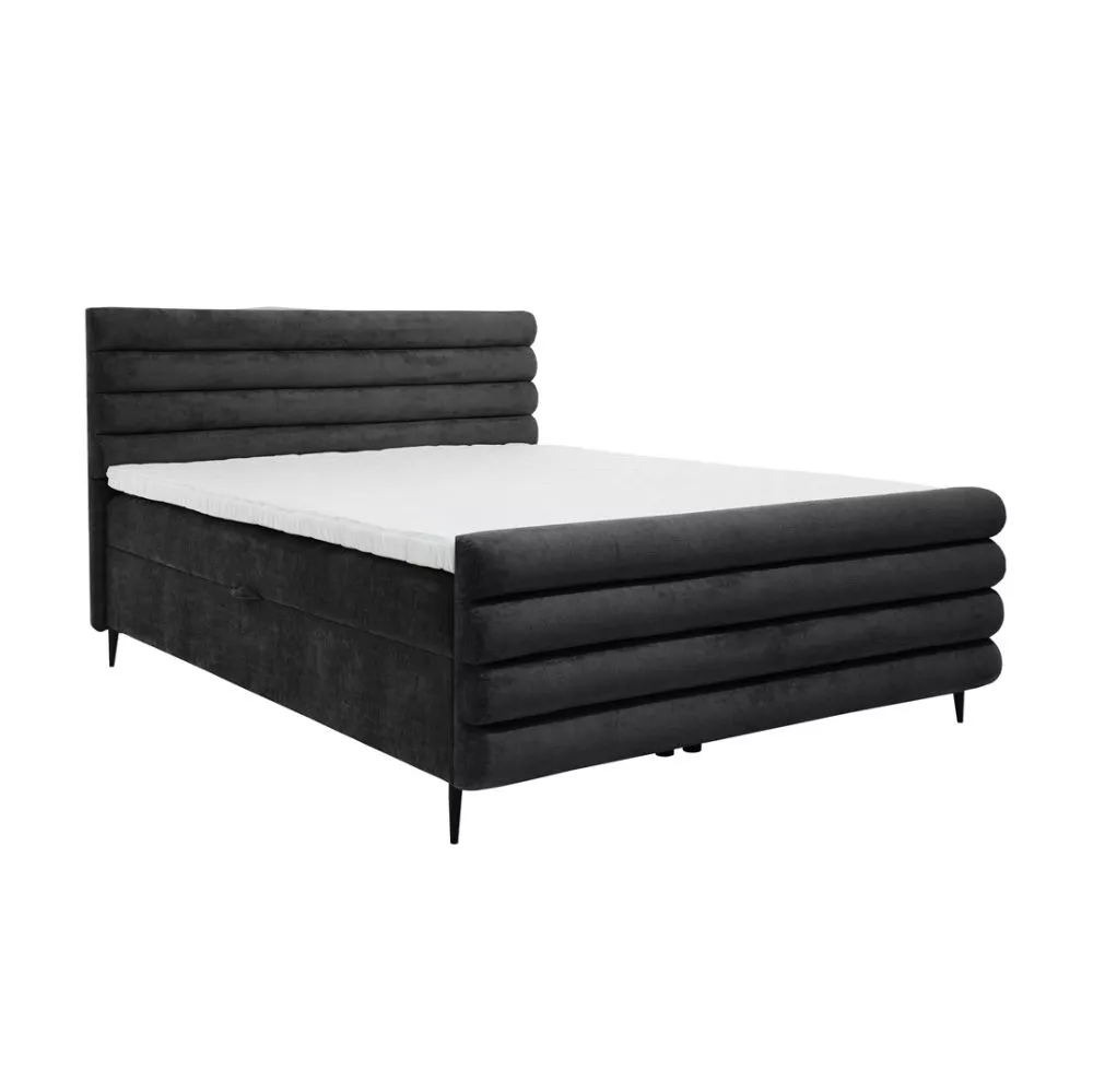 Gulta Noel Boxspring standard Guļamvietas platums: 160 cm, Guļamvietas garums: 200 cm, · Melns · 167 × 220 × 115 cm