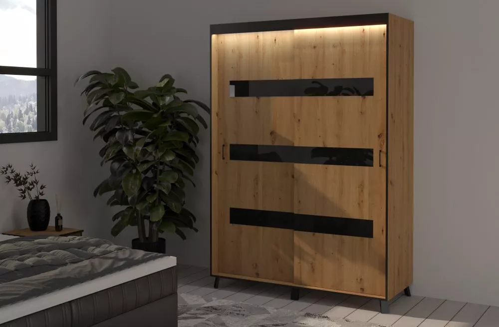 Skapis Solano ar LED · Ozols artisan · 150 × 61 × 215 cm