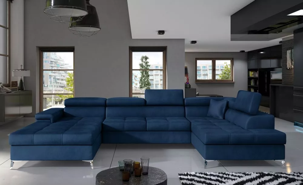 Dīvāns Eduardo Premium Standard · Zils · 202 × 345 × 70 cm