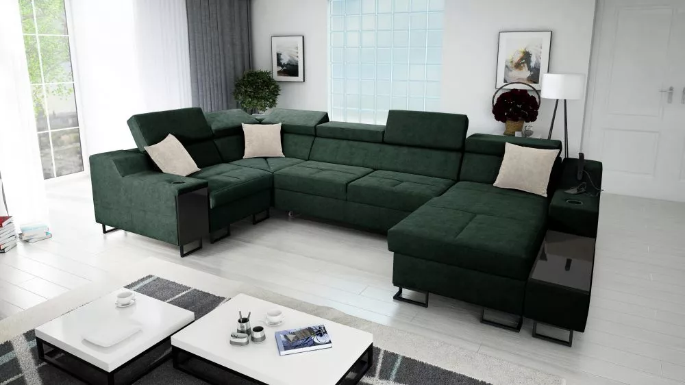 Dīvāns Alicante 4 Mini Whisper Standard · Zaļš · 211 × 342 × 81 cm