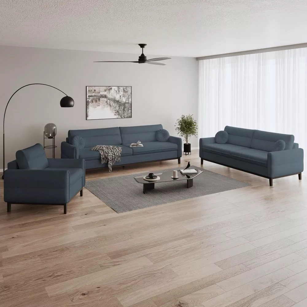 Komplekts Bellano 3S+2S+1S Raven Standard · Melns · 94 × 268 × 95 cm