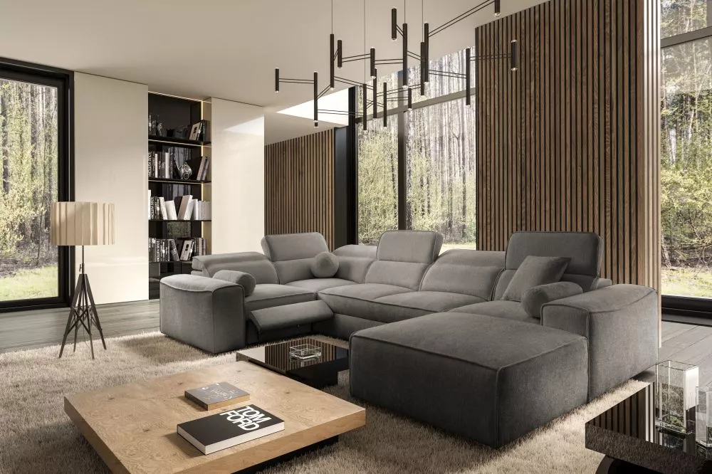 Dīvāns Viteo 4 Mix Standard · Grafīts · 205 × 343 × 70 cm
