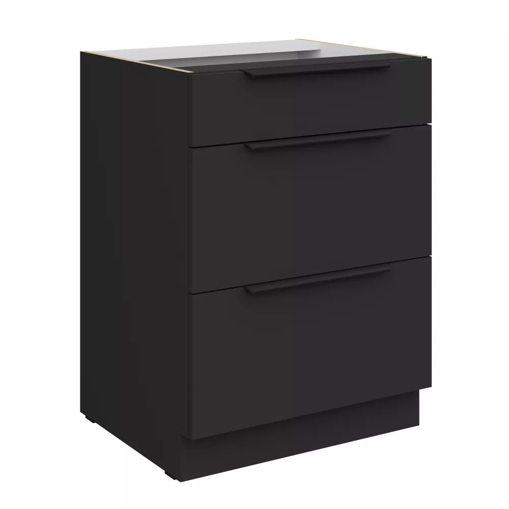 Virtuves skapis Aria Black 60 D 3S BB