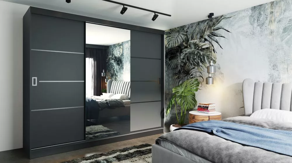 Skapis Retro 4 · Antracīts · 200 × 60 × 205 cm