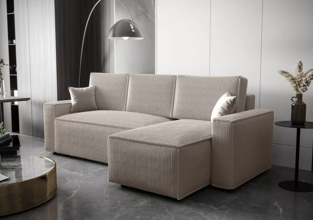 Dīvāns Ambro L standard · Bēši pelēks · 143 × 232 × 85 cm